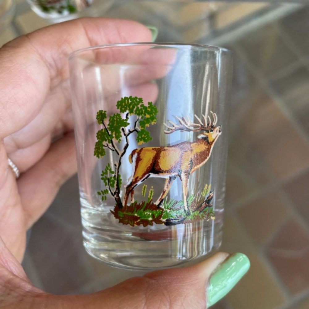 Vintage Reims France Game Hunting Theme Shot Glasses - 6 - Picture 7 of 11